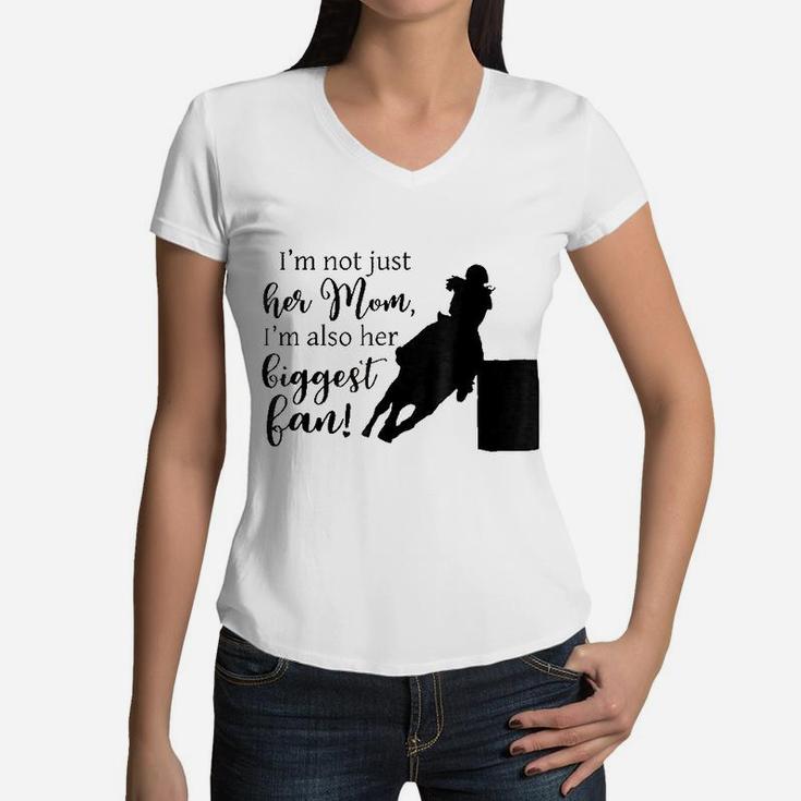 Barrel Racing Mom Cowgirl Horse Riding Racer Women V-Neck T-Shirt