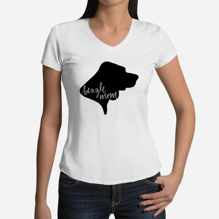 Beagle Mom Dog Women V-Neck T-Shirt