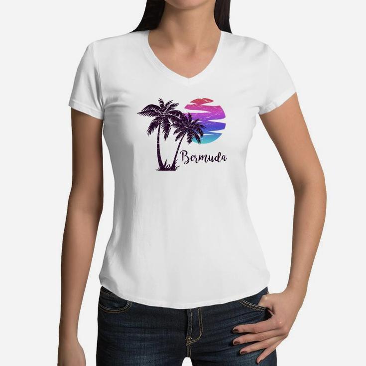 Bermuda Beach Cruise Paradise Family Vacation Souvenir Gift Premium Women V-Neck T-Shirt