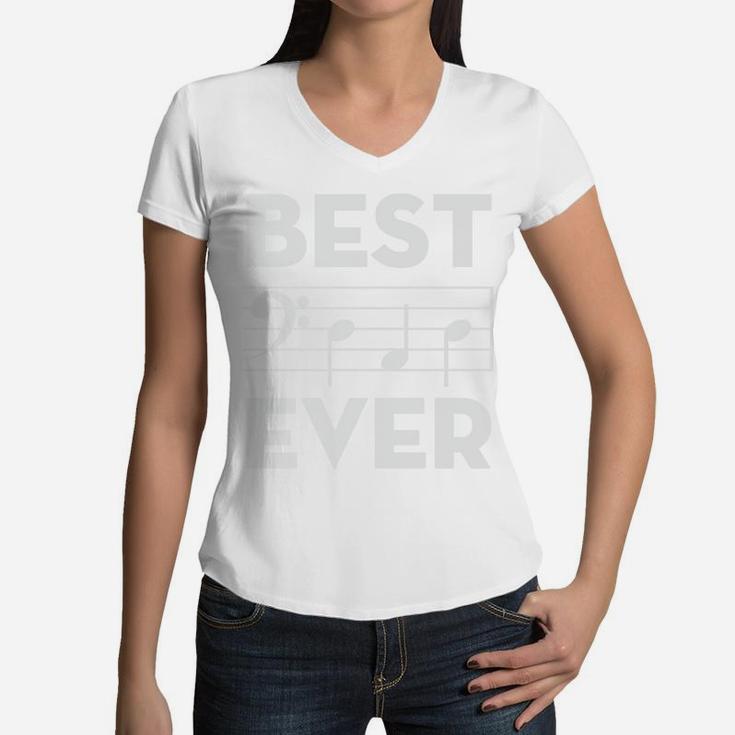 Best Dad Ever Guitar Happy Fathers Day Gift Women V-Neck T-Shirt