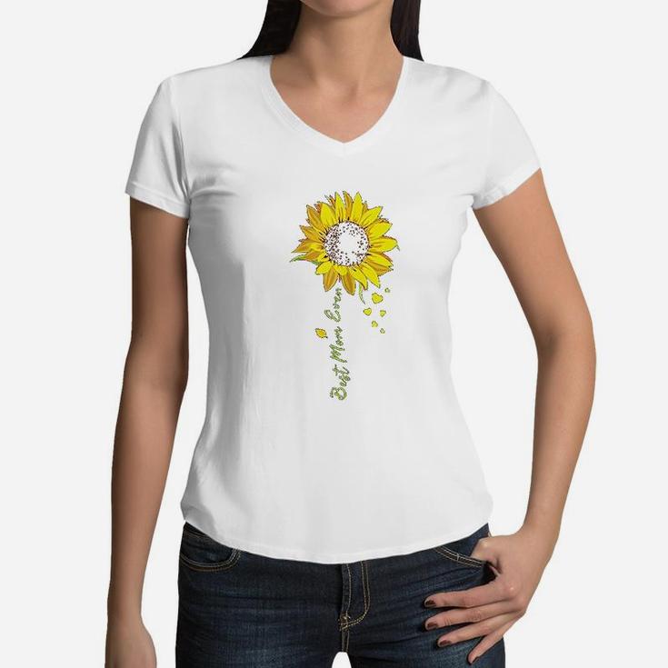 Best Mom Ever Sunflower Costume Mothers Day Gift Mother Women V-Neck T-Shirt