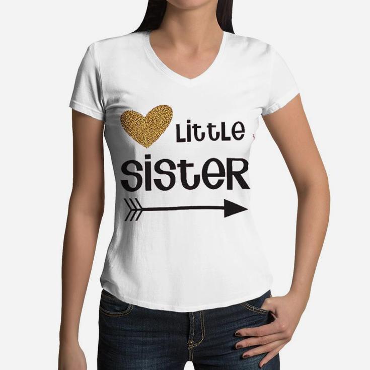 Big Sister And Little Sister Clothing Family Matching Girls Fitted Women V-Neck T-Shirt