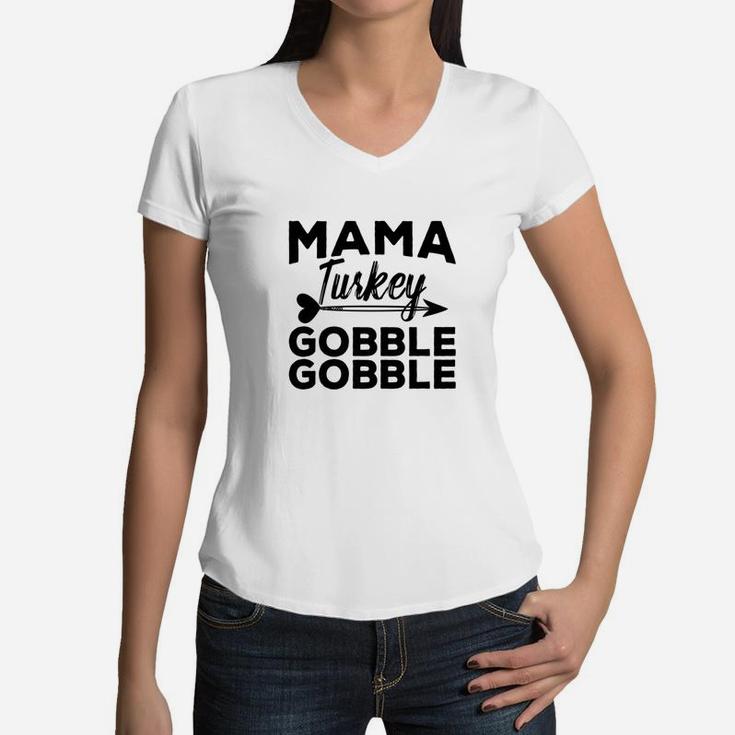 Funny Family Thanksgiving Turkey Costume Novelty Gift Women V-Neck T-Shirt