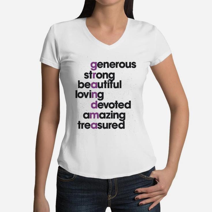 Generous Strong Beautiful Loving Devoted Amazing Treasured T-Shirt Generous Strong Beautiful Loving Devoted Amazing Treasured T-Shirt
