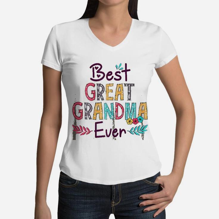 Great Grandma Ever Mothers Day Gift Women V-Neck T-Shirt