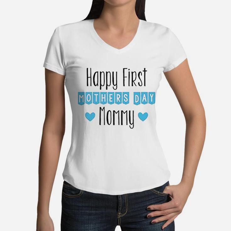 Happy First Mothers Day Mommy Boutique Women V-Neck T-Shirt