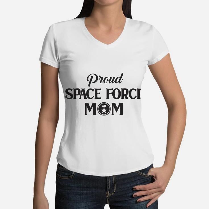 Happy Mothers Day Proud Space Force Mom 2022 Women V-Neck T-Shirt