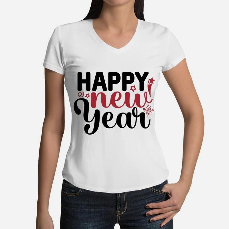 Happy New Year 2022 Friend Gift Welcome New Year Women V-Neck T-Shirt