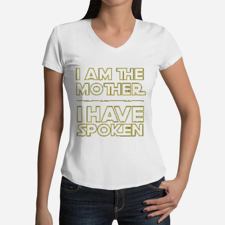 I Am The Mother I Have Spoken Space Women V-Neck T-Shirt