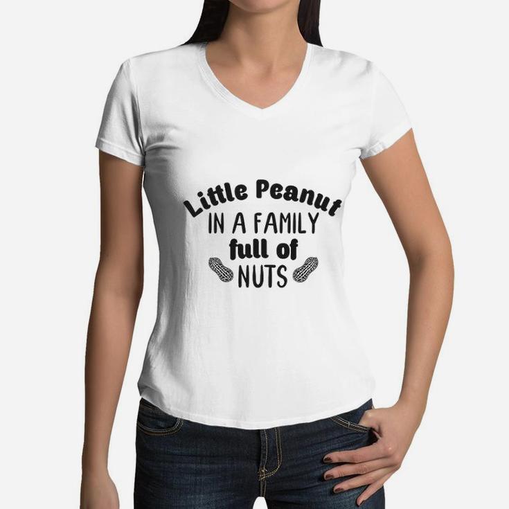 Little Peanut Funny Gifts For New Family Women V-Neck T-Shirt