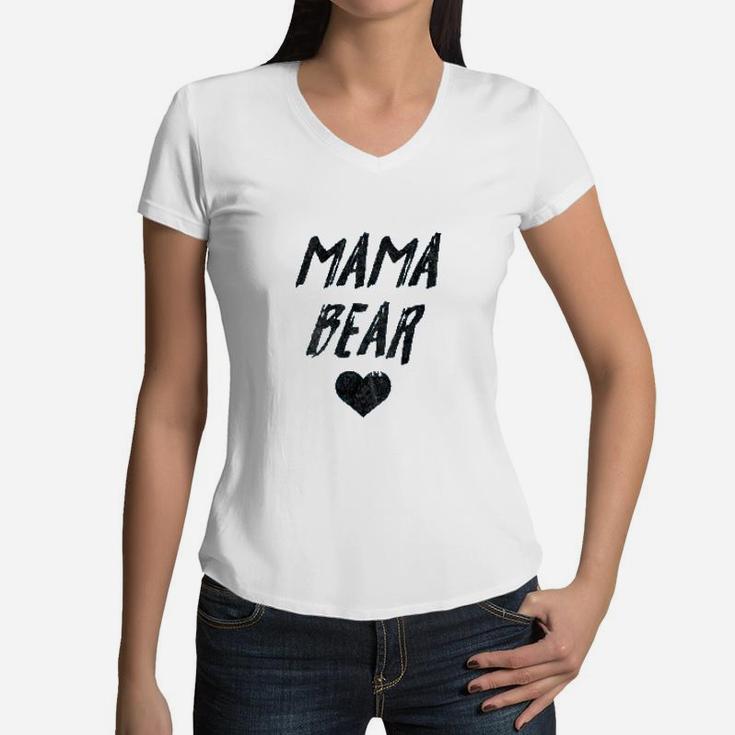 Mama Bear Cute Mothers Day For Mom Women V-Neck T-Shirt