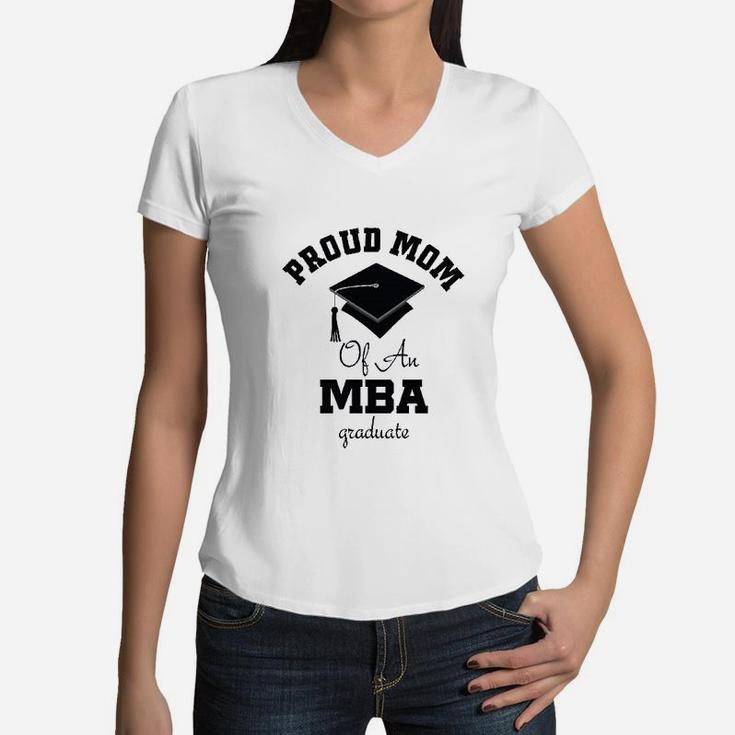 Mba Graduate Proud Mom Women V-Neck T-Shirt