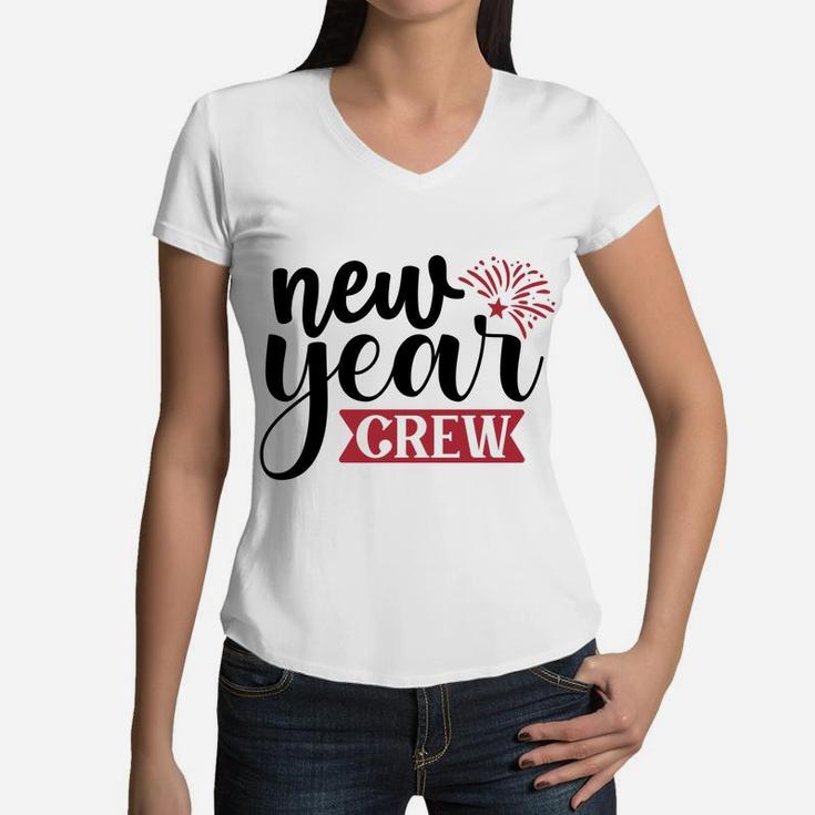 New Year Crew Cool Gift For 2022 Hello New Year Women V-Neck T-Shirt