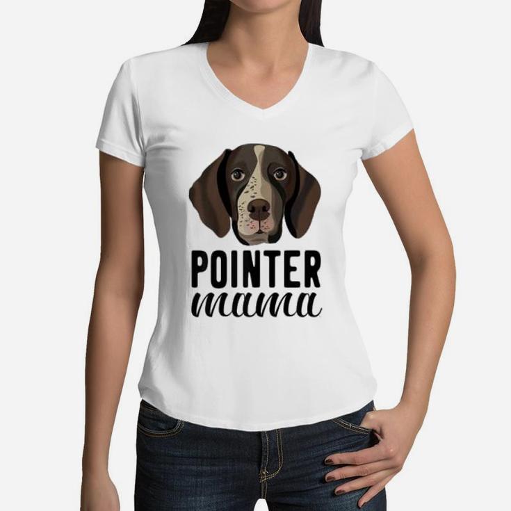Pointer Mama Gsp Mama German Shorthaired Pointer Dog Women V-Neck T-Shirt