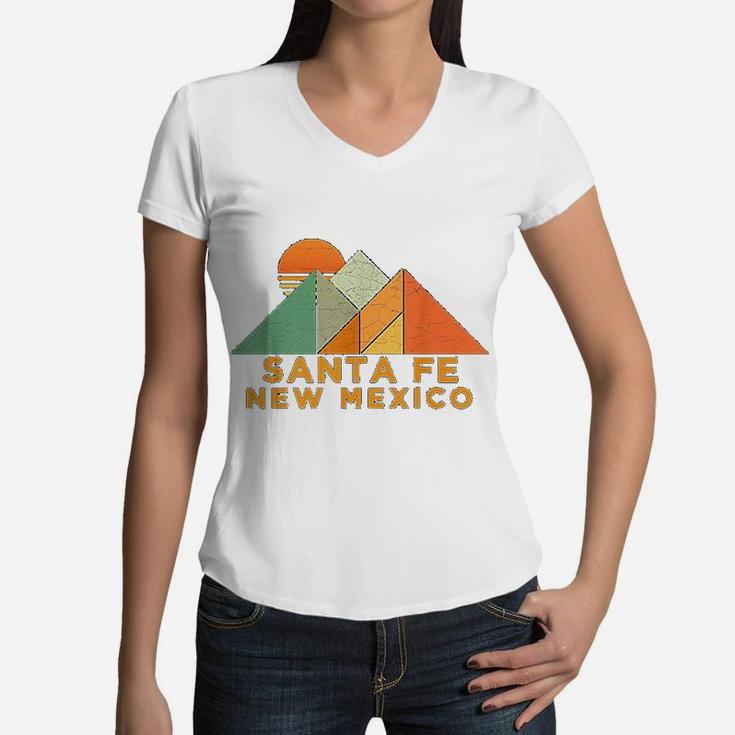 Retro Vintage Santa Fe Women V-Neck T-Shirt
