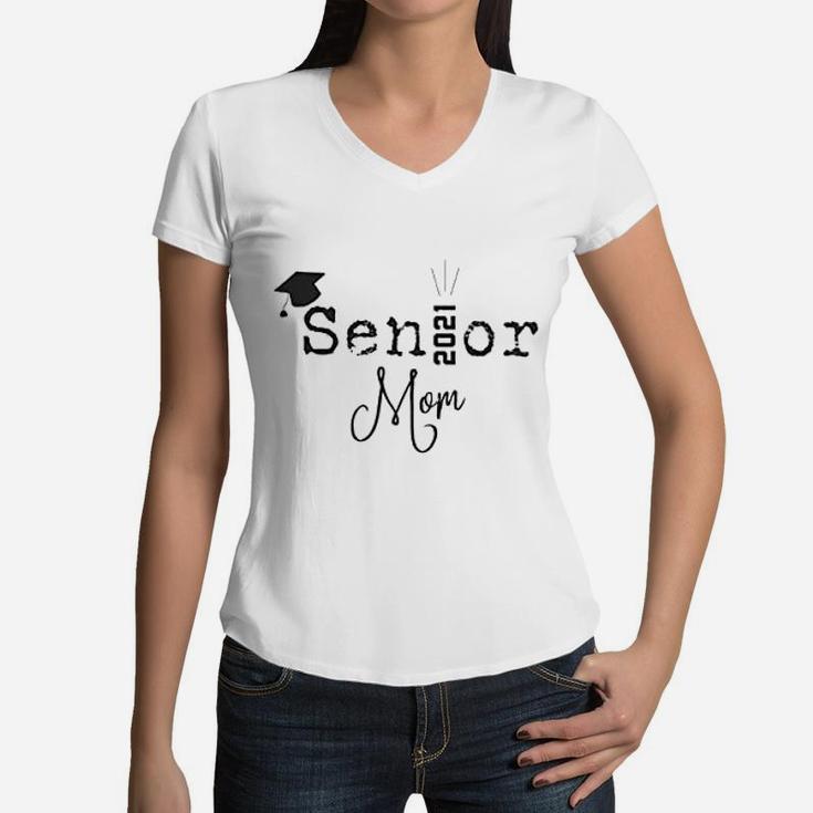 Senior 2021 Mom Mothers Day Women V-Neck T-Shirt
