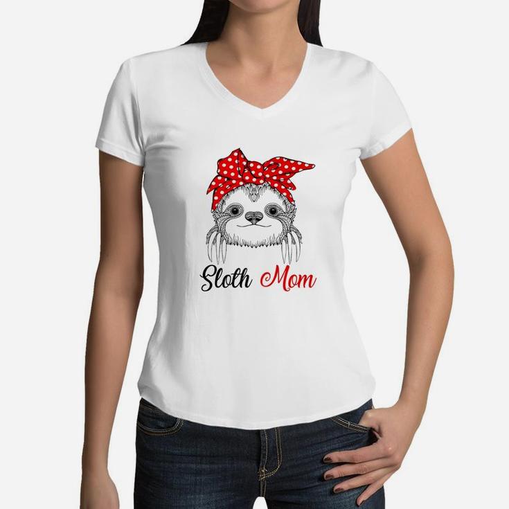 Sloth Mom New Sloth For Women And Girl Women V-Neck T-Shirt