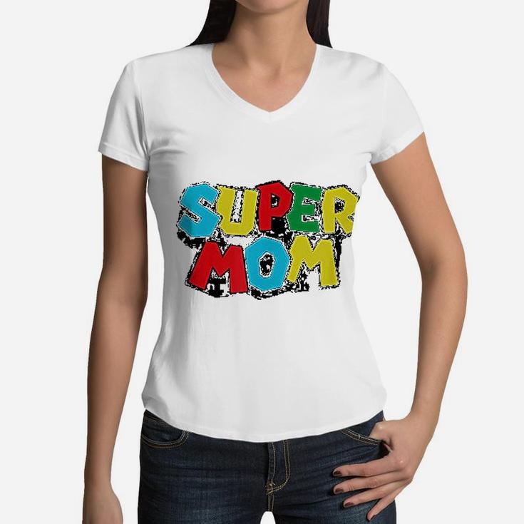 Super Dad Mom Women V-Neck T-Shirt