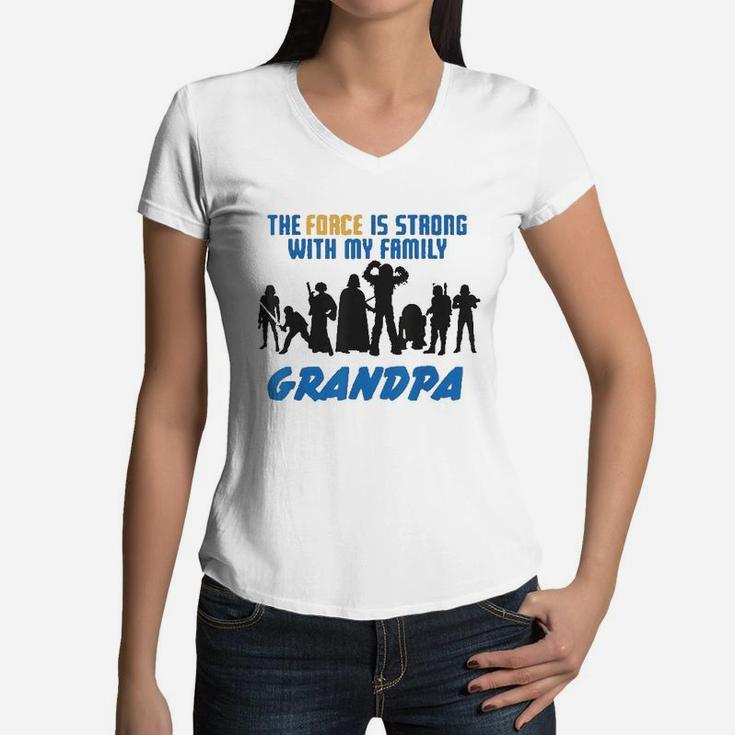 The Force Matching Family Grandpa Women V-Neck T-Shirt