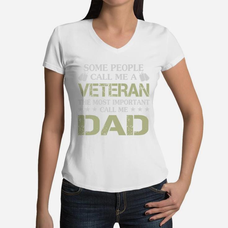 Veteran Dad Shirt Women V-Neck T-Shirt