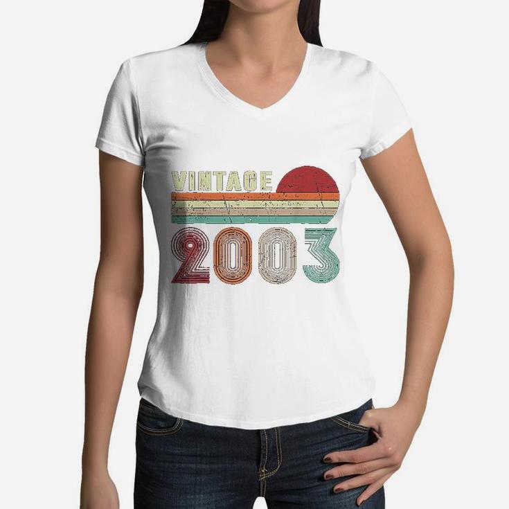 Vintage 2003 Funny 19 Years Old Boys And Girls 19th Birthday  Women V-Neck T-Shirt