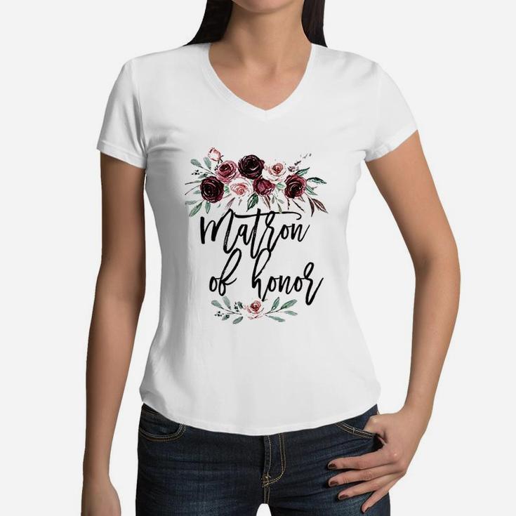 Wedding Gift For Best Friend Sister Mother Matron Of Honor Women V-Neck T-Shirt