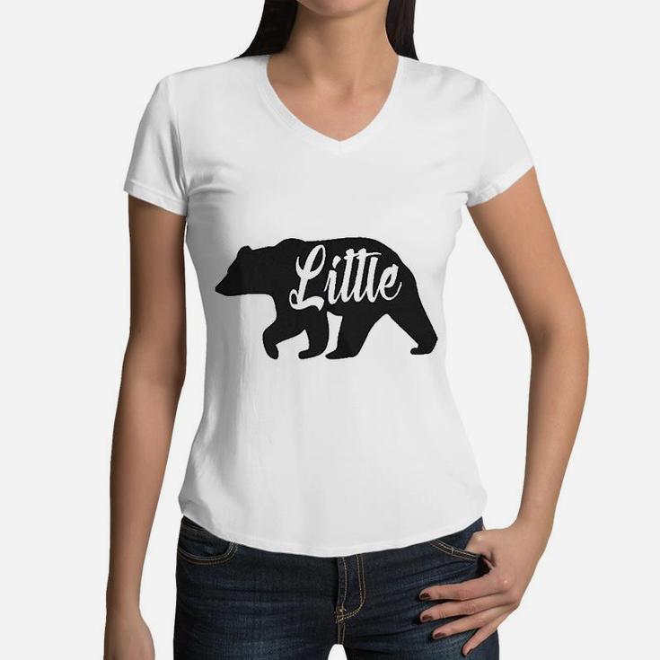 Youth Little Bear For Children Brother Funny Novelty Family Women V-Neck T-Shirt