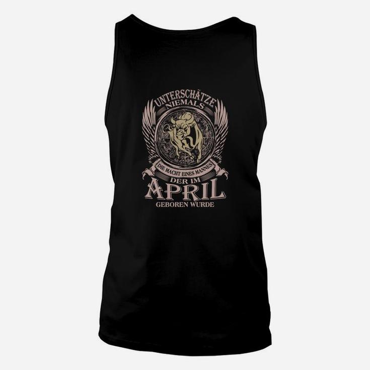 April Geburtstag Unisex TankTop, Schwarzes Adler Motiv & Spruch