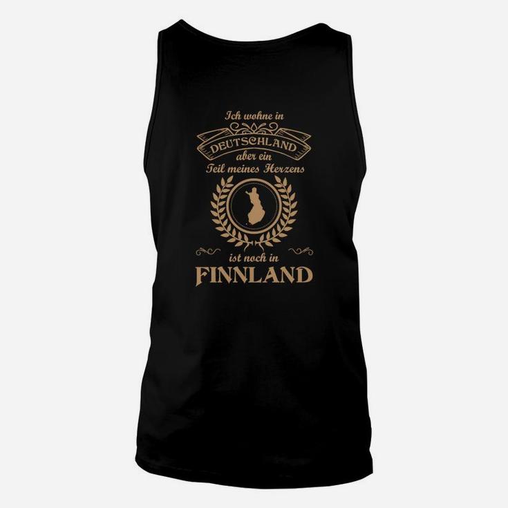 Deutsch-Finnland Herz Schwarz Unisex TankTop, Liebesbeweis Design