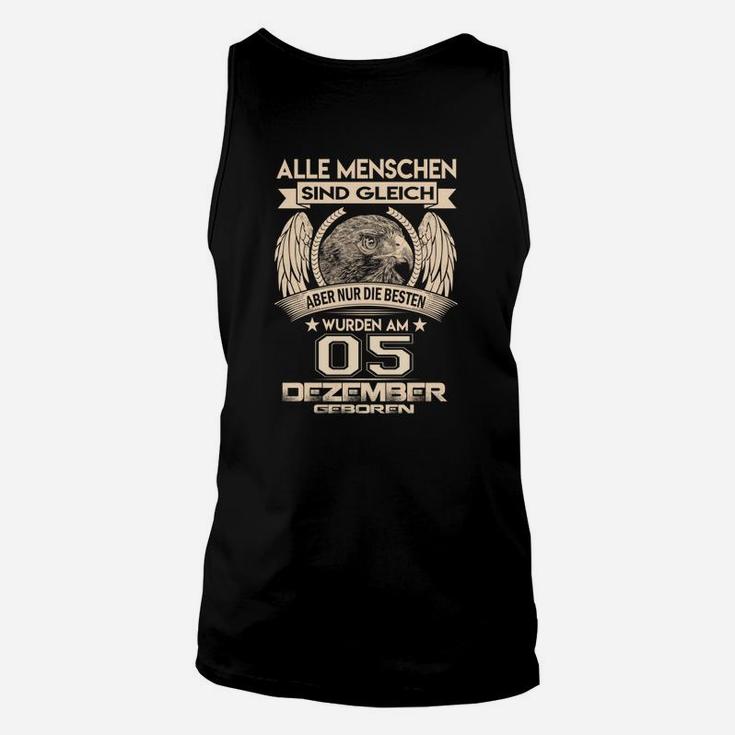 Dezember Geburtstags-Unisex TankTop Alle Menschen sind gleich mit Adler-Design