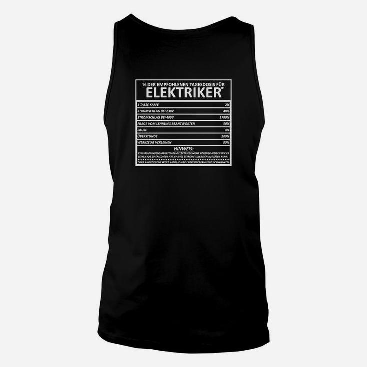 Elektriker Unisex TankTop Schwarz, Lustige Berufsdefinition