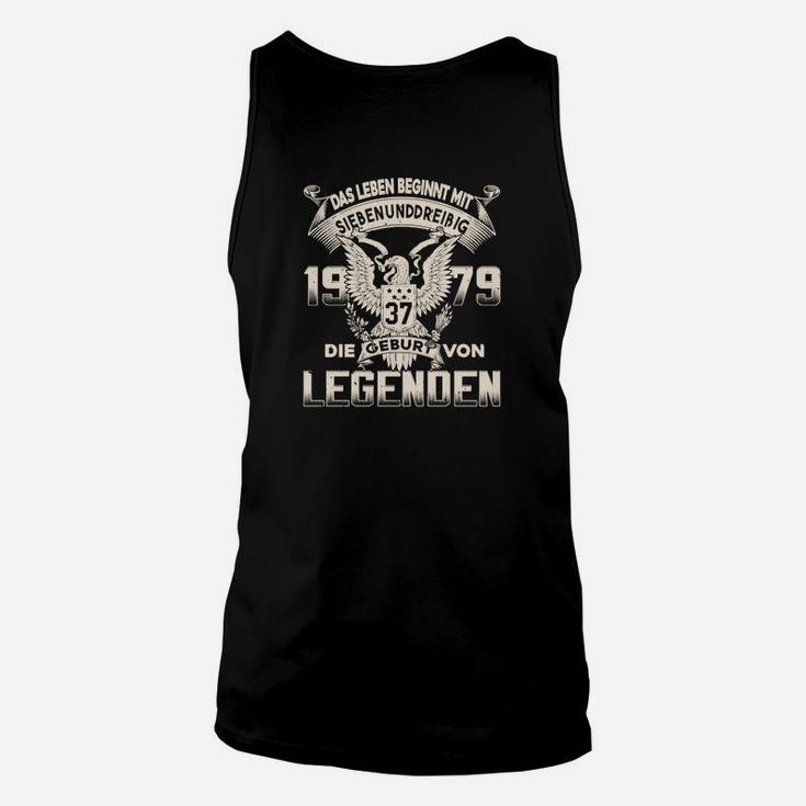 Geburtsjahr Legenden Schwarzes Unisex TankTop, Personalisierte Geburtstagsüberraschung