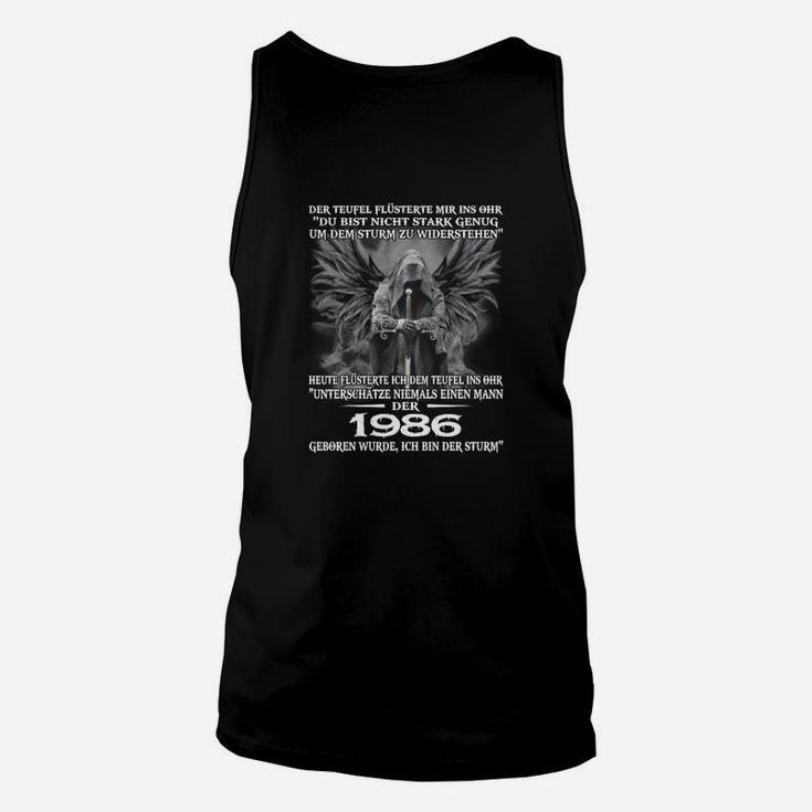 Jahrgang 1986 Geburtstags-Unisex TankTop Schwarz mit Adler und Spruch