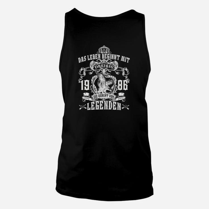 Jahrgang 1986 Legenden Unisex TankTop, Herren Schwarz mit Spruch