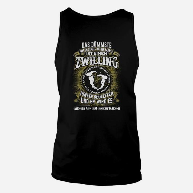 Lustiges Zwilling-Spruch Unisex TankTop, Witziges Geschwister Tee in Schwarz