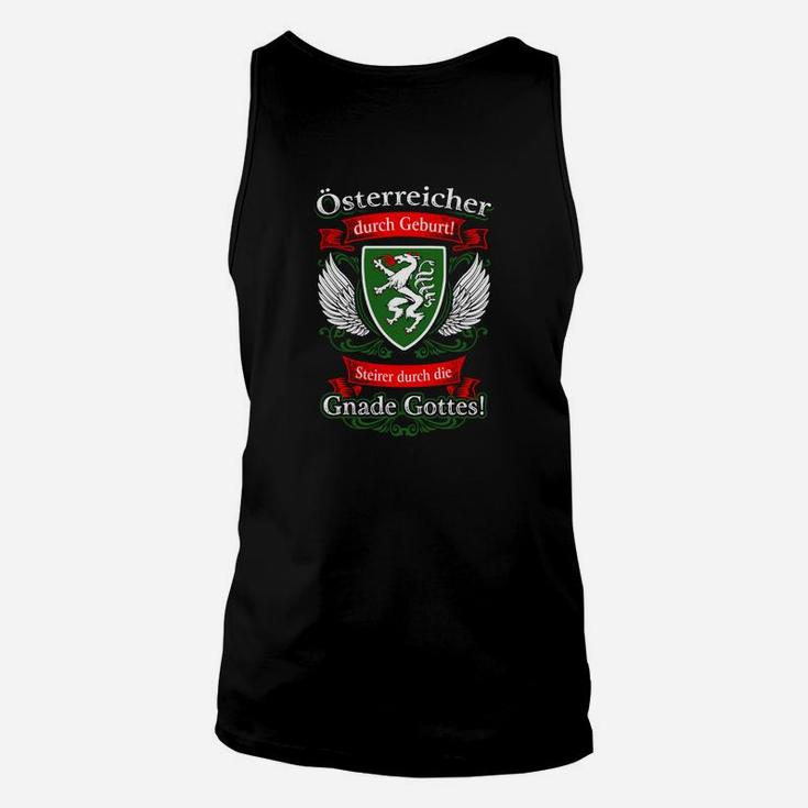 Österreicher Durch Geburt Unisex TankTop, Schwarzes Herrenshirt mit Adler