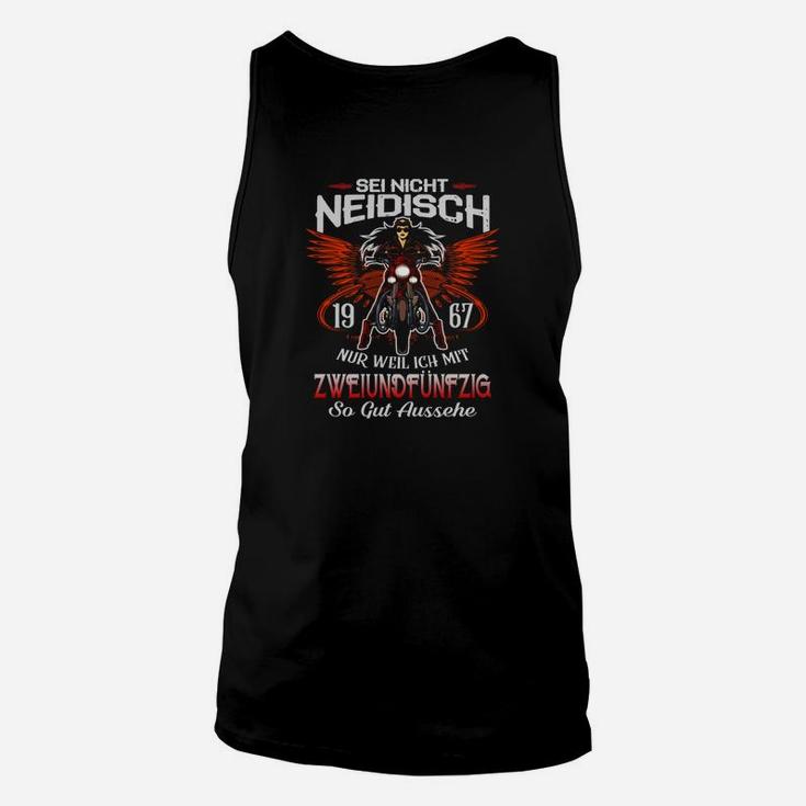 Personalisiertes Geburtsjahr Unisex TankTop mit Motorradflügel, Sei nicht neidisch Spruch