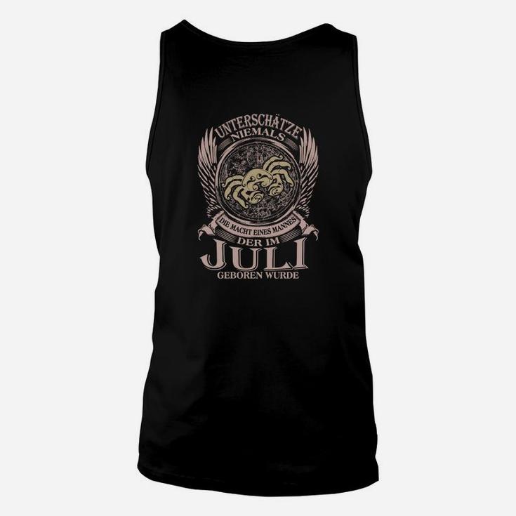 Schwarzes Adler Unisex TankTop, Juli Geburtstagsdesign mit Spruch