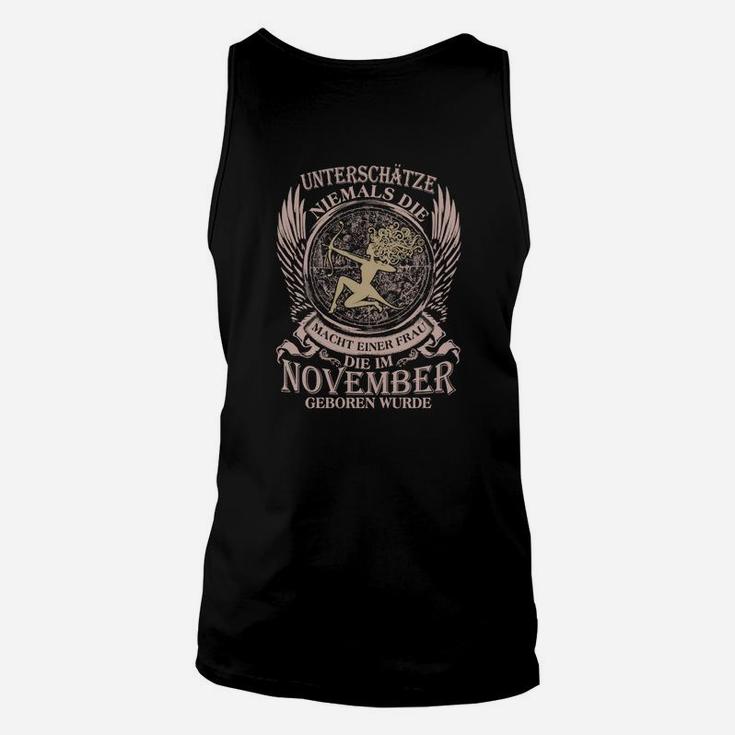 Schwarzes Adler Unisex TankTop, November-Geburtstag Spruch