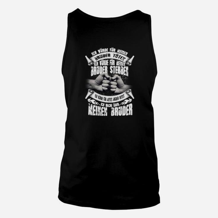 Schwarzes Herren-Unisex TankTop Bruderschaft Motiv Handshake Design