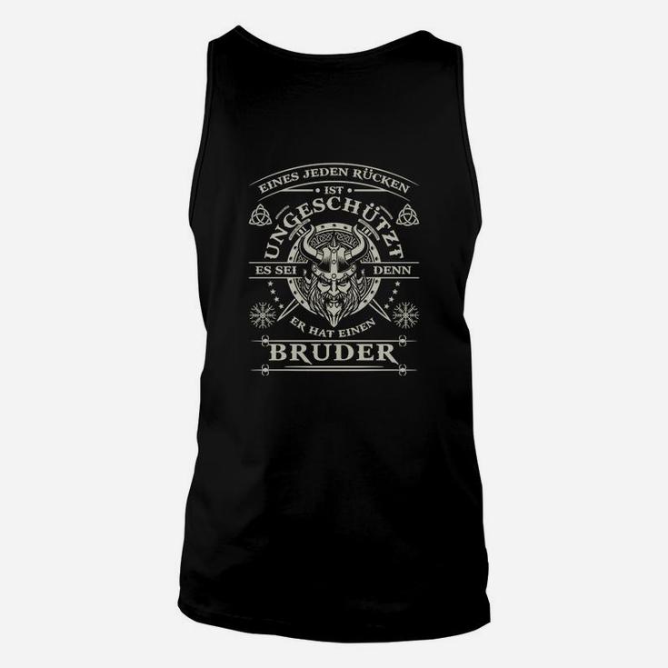 Schwarzes Herren Unisex TankTop mit Bruderschaft Spruch, Motiv für Männer