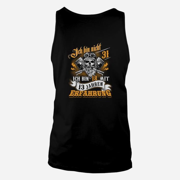 Schwarzes Unisex TankTop 18 mit 13 Jahren Erfahrung & Totenkopf-Design