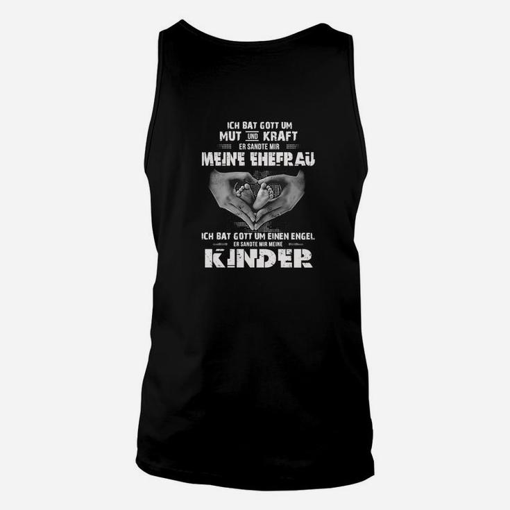 Schwarzes Unisex TankTop mit Engelsflügeln, Inspirierende Botschaft