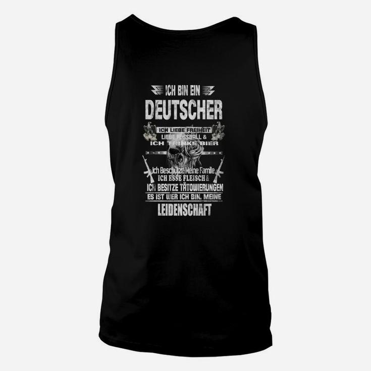 Stolzer Deutscher Unisex TankTop, Schwarz mit Grafikdruck