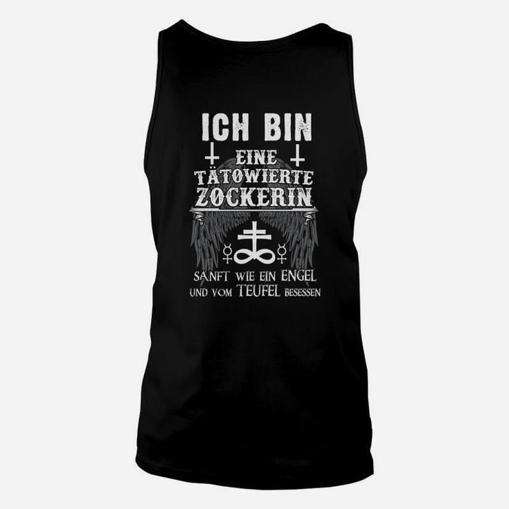 Tätowierte Zockerin Unisex TankTop, Engel und Teufel Design