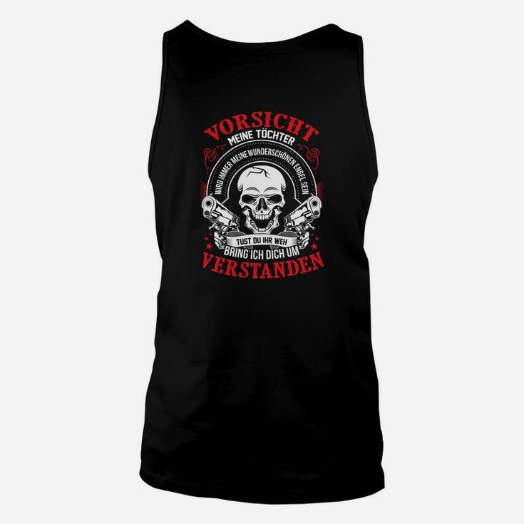 Vorsicht, Tochter Engel Warnung Unisex TankTop, Beschützer Papa Design