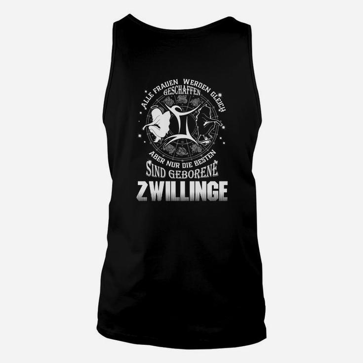 Zwillinge und Pferde Schwarzes Unisex TankTop: Nur die Besten Sind Geborene Zwillinge