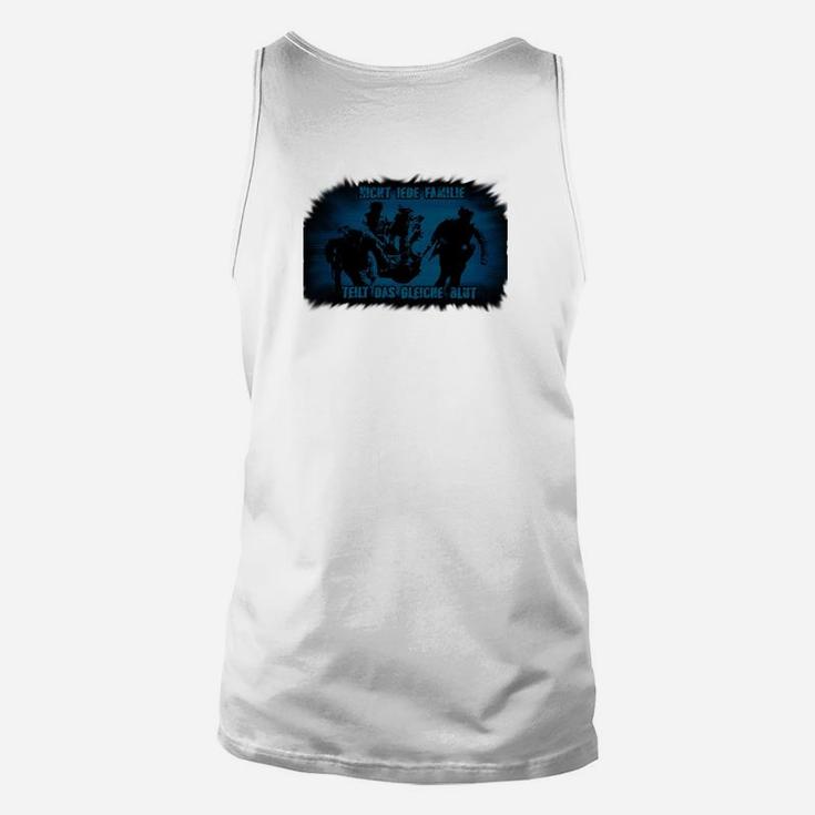 Herren Weißes Unisex TankTop mit Blauem Street-Art-Aufdruck, Urban Style