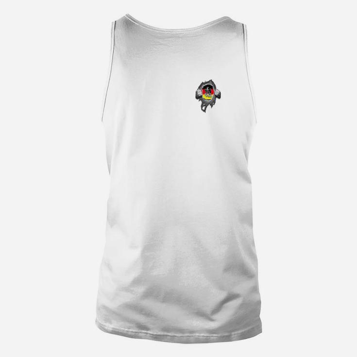 Herren Weißes Unisex TankTop mit Rückseiten-Grafik, Modernes Design