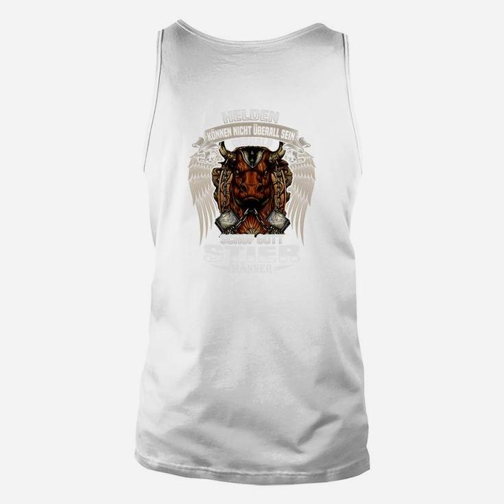 Vintage-Style Grafikdruck Herren Unisex TankTop in Weiß, Rückseitendesign